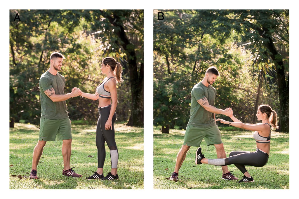 Treino Mahamudra para queimar muitas calorias com o parceiro