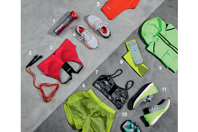 11 pe&ccedil;as e acess&oacute;rios fitness com pegada neon para malhar