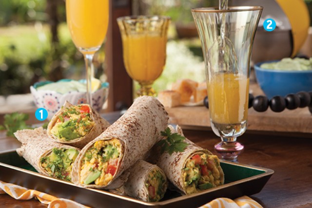 Wrap de ovo mexido e abacate e taças com mimosa Brunch: 10 receitas saudáveis para comer durante os jogos da Copa