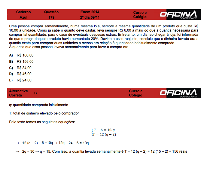 Enem 2014: correção da questão 179