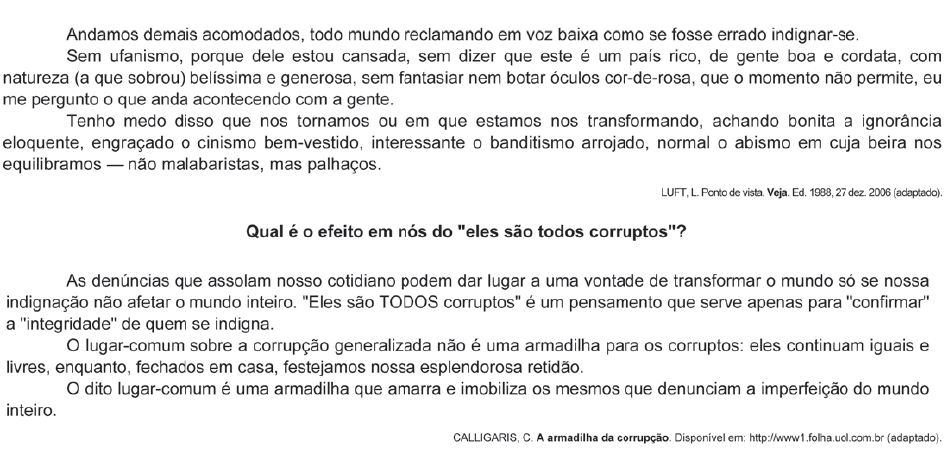 Nova proposta de redação: O indivíduo frente à ética nacional