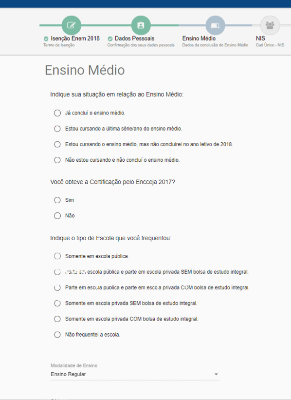 Passo a passo para solicitar isenção de taxa de inscrição do Enem 2019