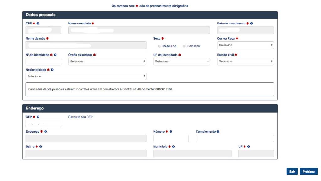 tela-dados-pessoais-editada Passo a passo para fazer a inscrição do Enem 2018