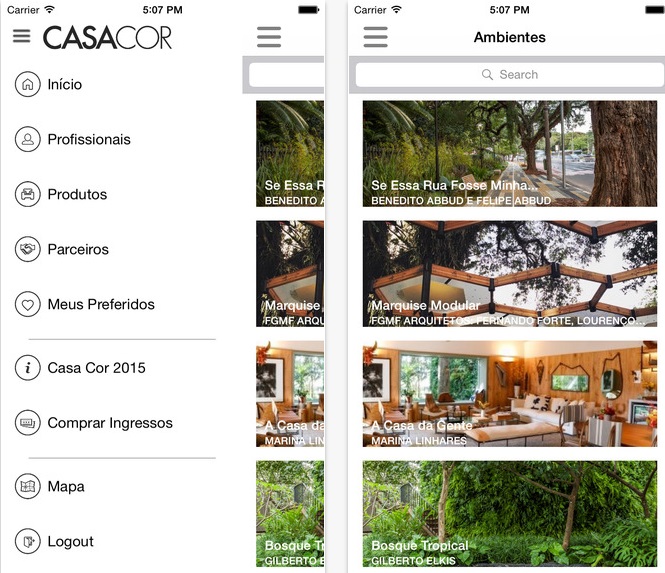 Aplicativo de celular permite tour virtual pela Casa Cor