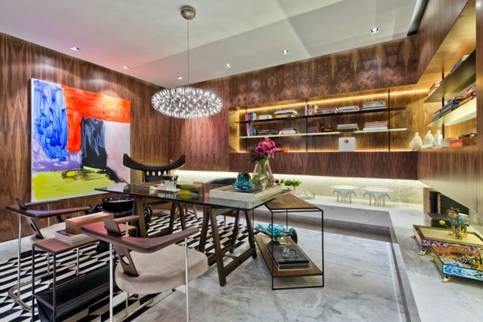 As formas geom&eacute;tricas e a simetria s&atilde;o marcantes na CASA COR PR 2016