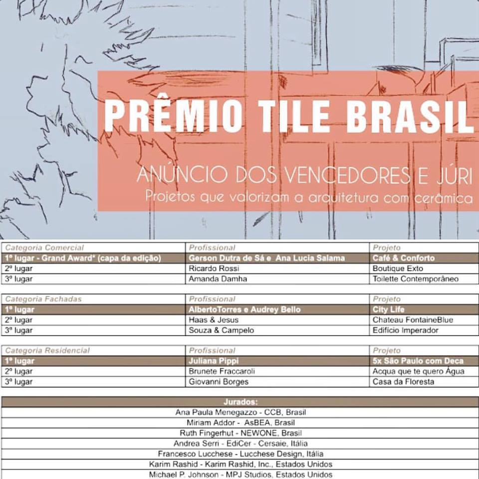 Arquitetos de CASACOR s&atilde;o vencedores do Pr&ecirc;mio Tile Brasil