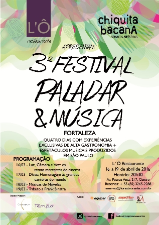 Shows e gastronomia no 3&deg; Festival Paladar e M&uacute;sica Fortaleza