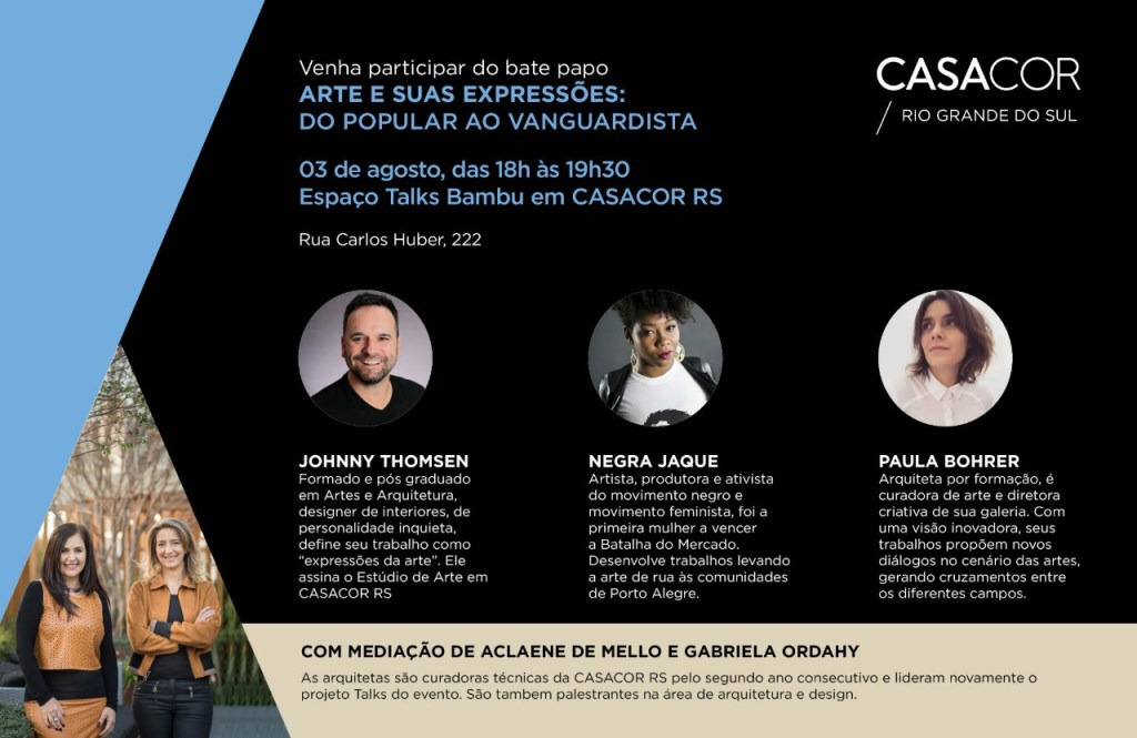 Projeto Talks da CASACOR RS 2018 começa nesta sexta-feira!